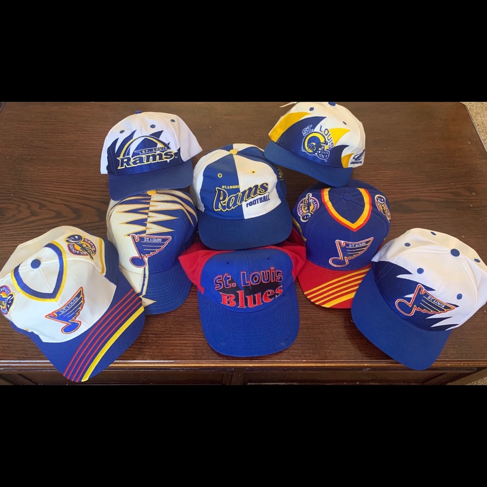 Vintage St. Louis Sharktooth Hat Lot
